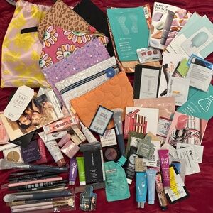 Massive 86 sample lot & some full size make up skin care perfume brush